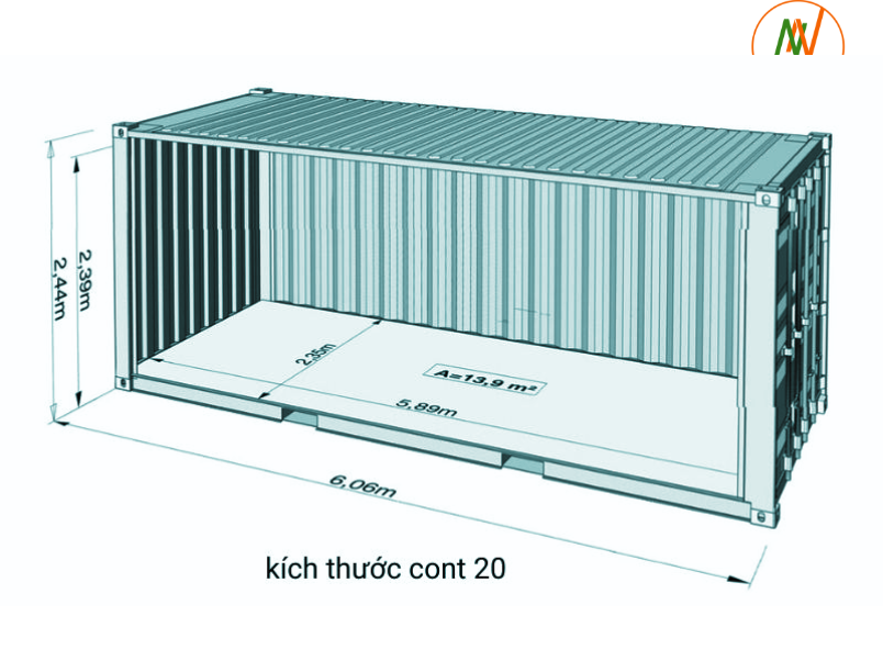 Container 20 feet co kich thuoc nhu the nao