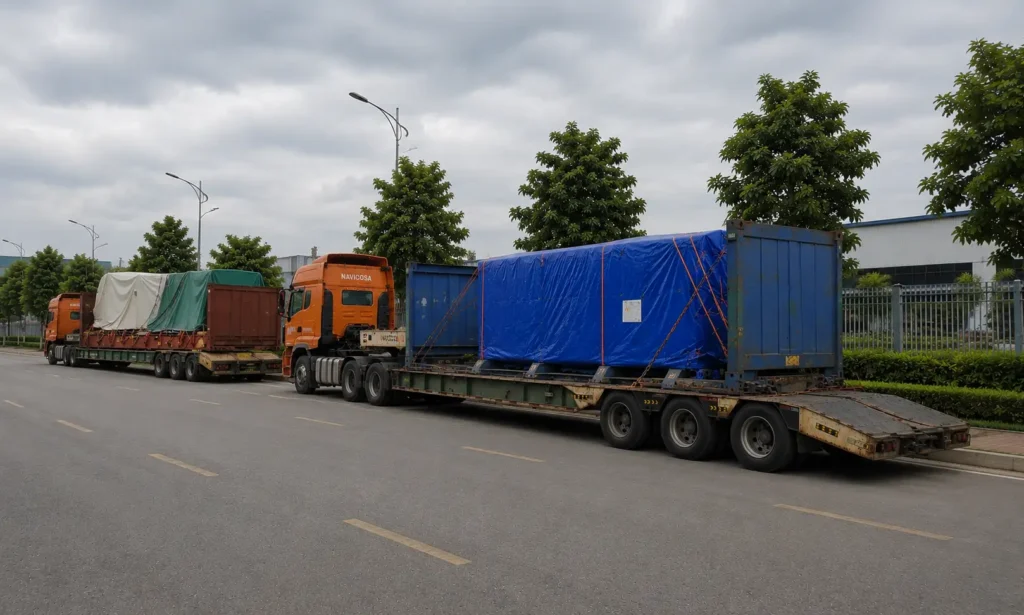 Van chuyen container Flat Rack