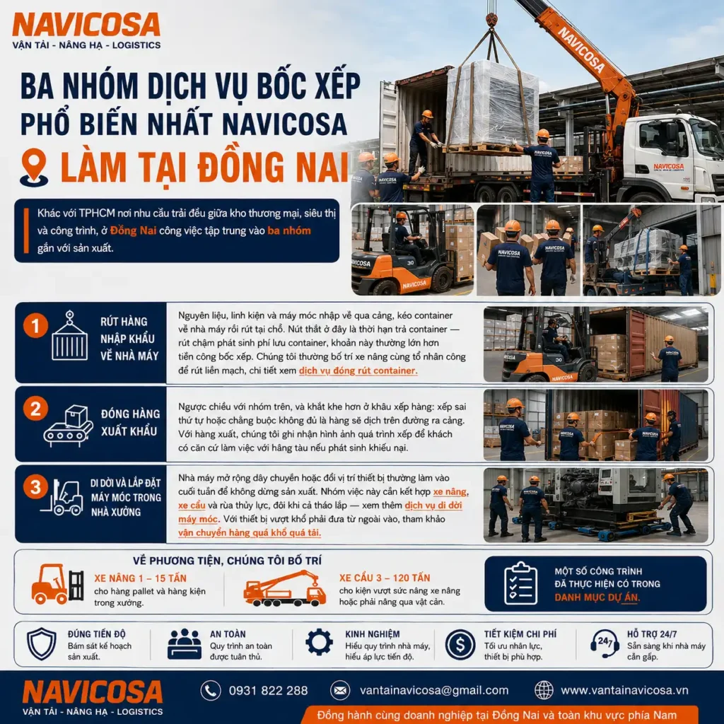 Cac nhom dich vu boc xep hang hoa o Dong Nai