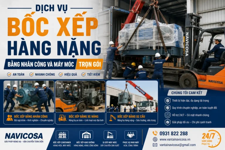 Dịch vụ bốc xếp hàng nặng bằng nhân công và máy móc trọn gói