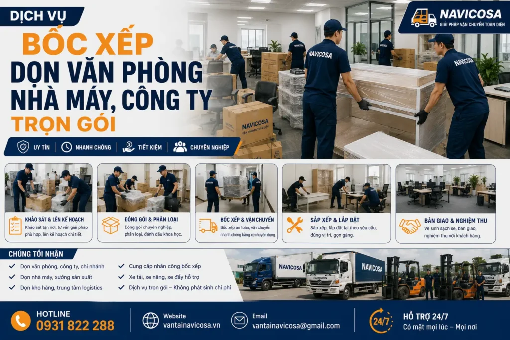 Dich vu boc xep van phong gia tot