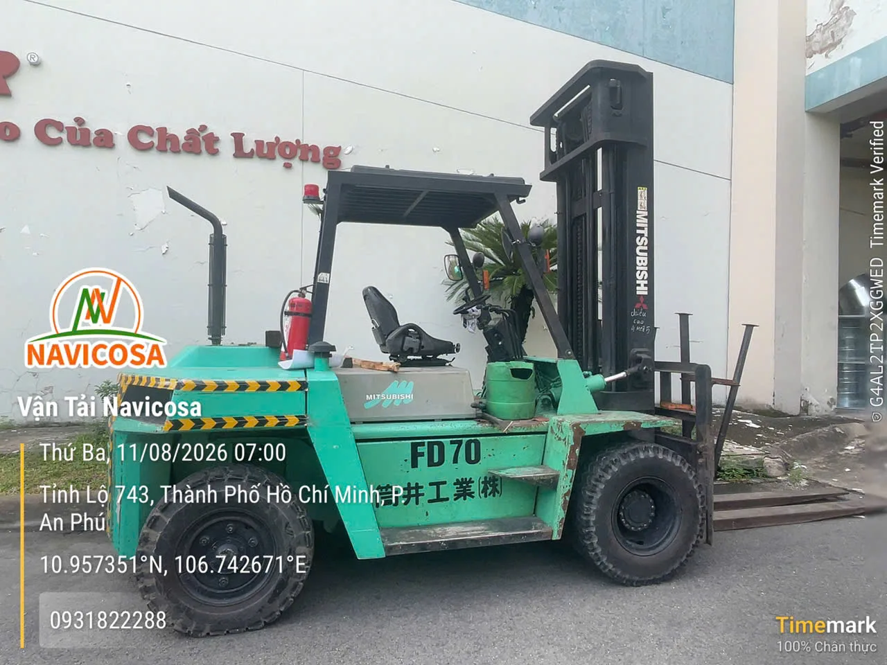 Cho thuê xe nâng dầu 7 tấn nâng hàng nặng