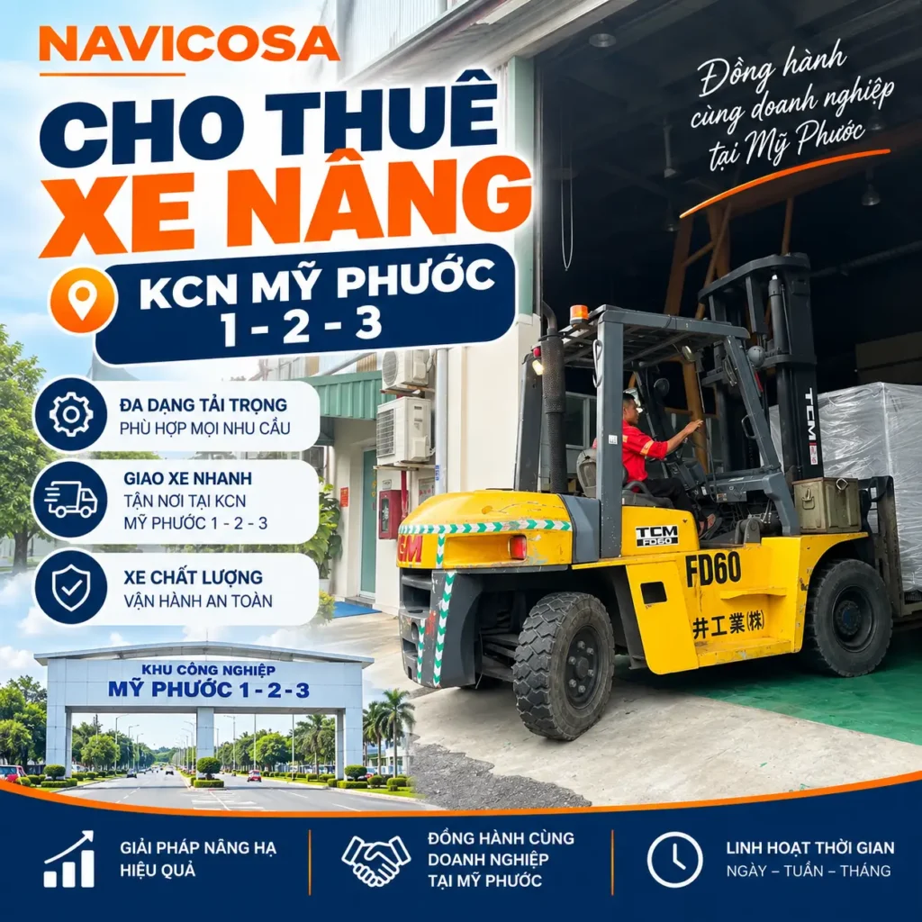 Dich vu cho thue xe nang hang tai KCN My Phuoc 1, 2, 3
