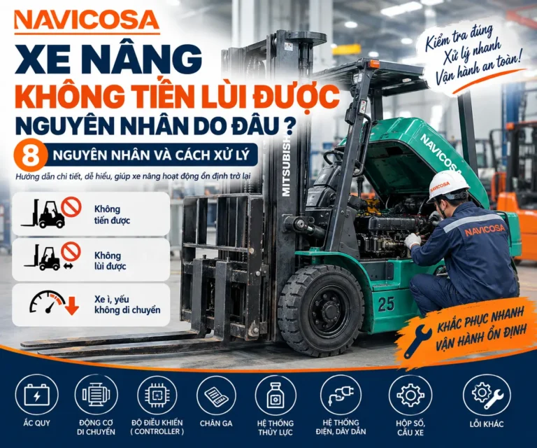 Xe nâng không tiến lùi được nguyên nhân do đâu ? Tìm hiểu 8 nguyên nhân và cách xử lý