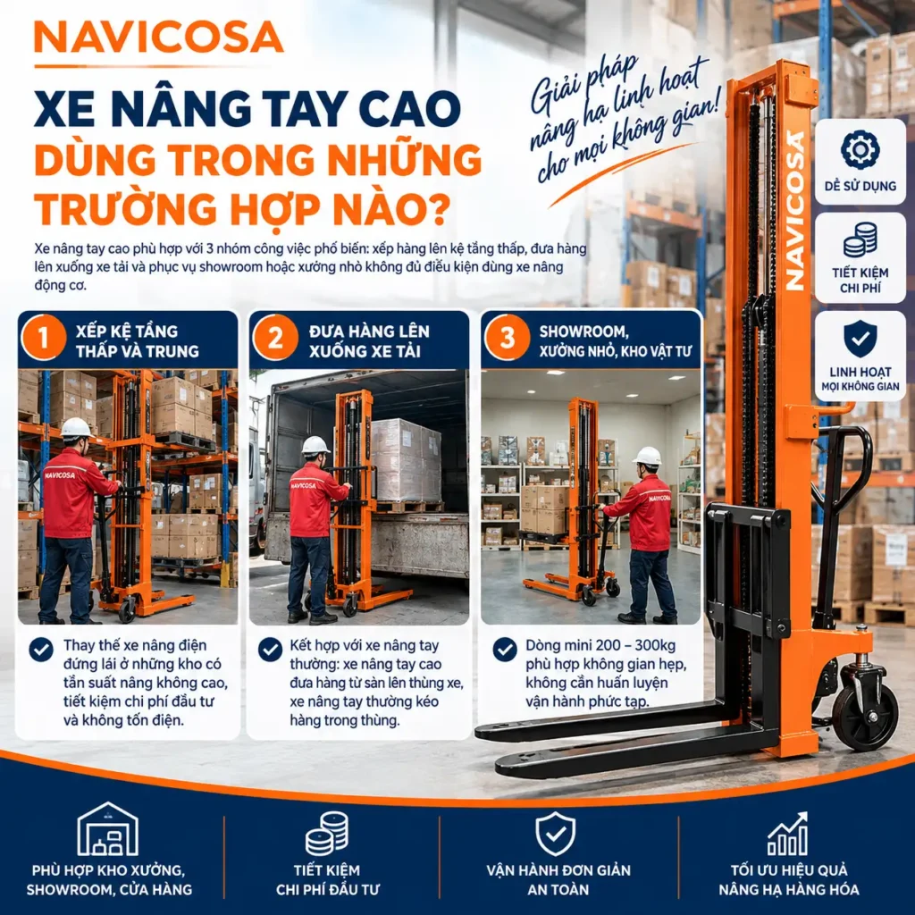 Xe nang tay cao dung trong nhung truong hop nao