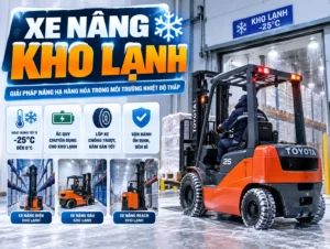 Xe nang dung trong kho lanh